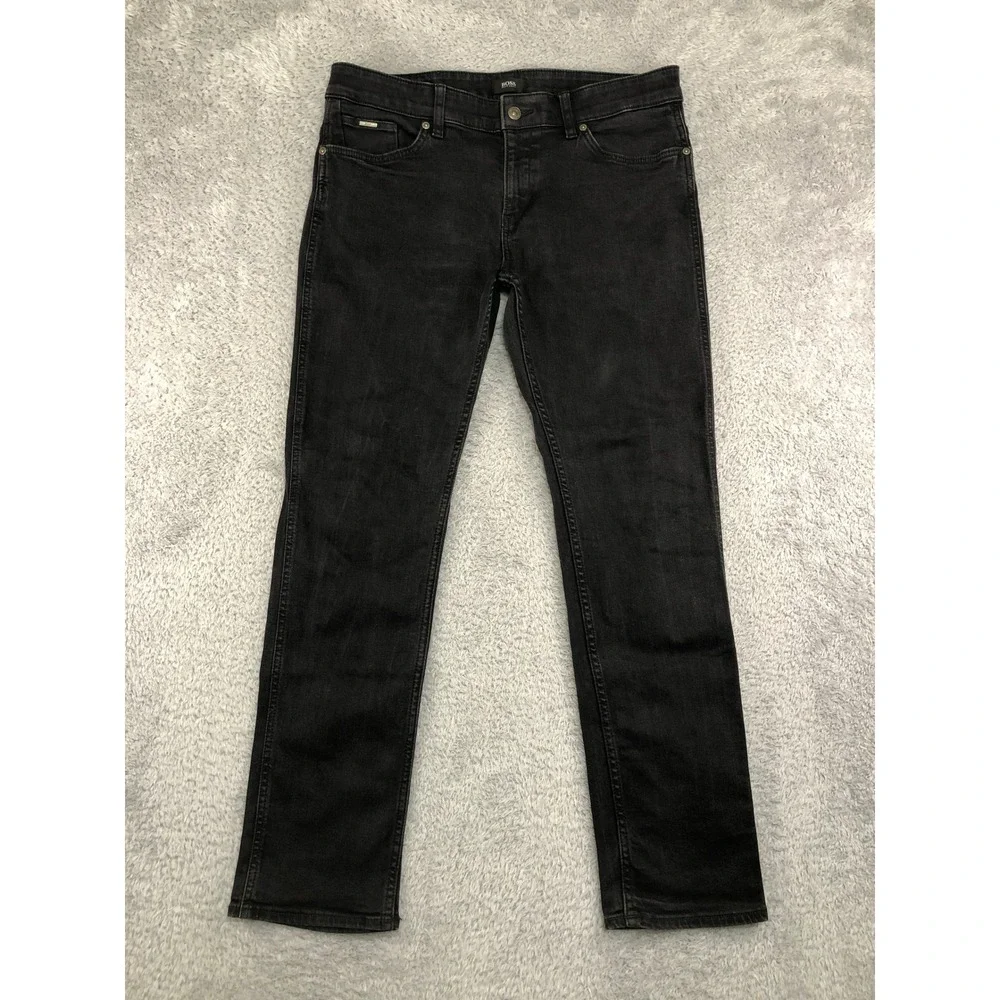 Hugo Boss Jeans Men 34x30 Black Stretch Slim Fit Denim